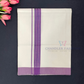 Attractive Men's White Color Cotton Dhoti With Violet Border