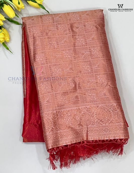 Wonderful Red Color Art Silk With Zari Work Saree For Women