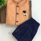 Orange Color Silk Cotton Sherwani Suit In USA