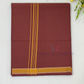 Beautiful Maroon Color With Yellow Boder Cotton Dhoti For Men
