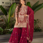 Maroon Color Crazy Silk Embroidery Sequins Work Palazzo Suits In Chandler