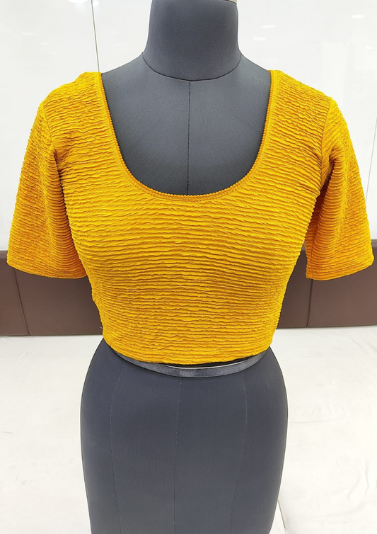 Beautiful Yellow Color Ready To Wear Stretchable Blouse For Women