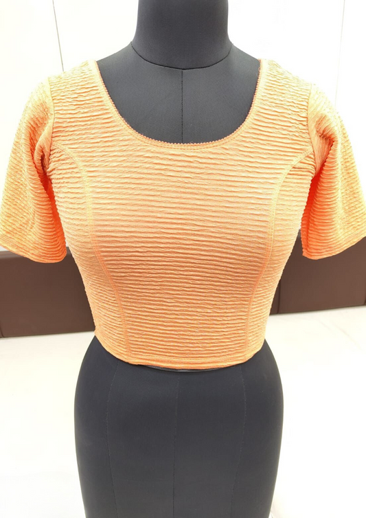 Elegent Peach Color Ready To Wear Stretchable Blouse For Women