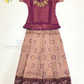 Pleasing Purple Colored Silk Langa Sets With Stone Work For Girls