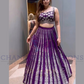 Attractive Purple Color Heavy Embroidery Sequins Work Wedding Lehenga Choli