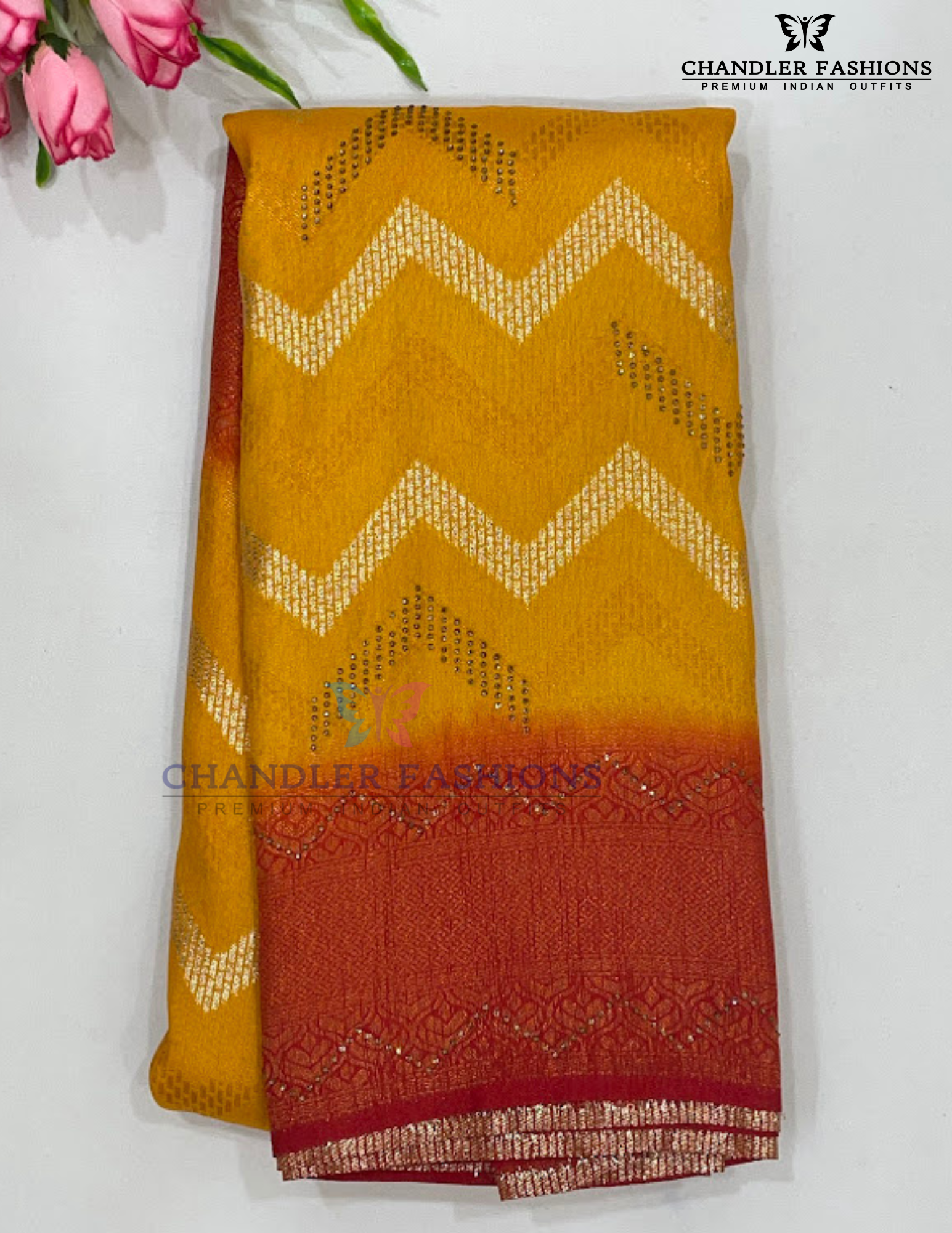 Attractive Yellow Color Soft Silk Saree With Stone Work For Women