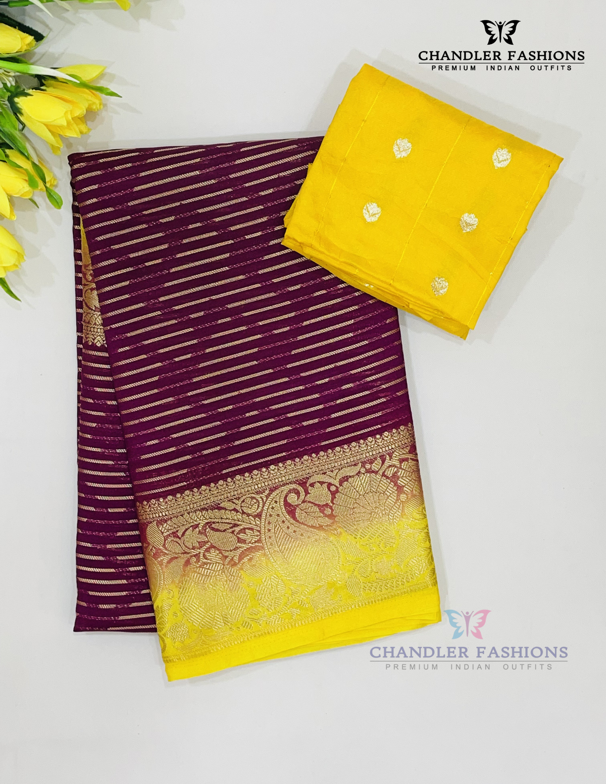 Delightful Magenta Color Georgette Saree With Zari Work For Women