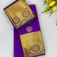 Alluring Violet Color Pure Kanchi Silk Gold Zari Work Saree For Women - SILKMARK CERTIFIED
