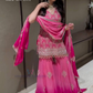 Charming Pink Color Rangoli Silk Palazzo Suits In Tempe