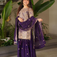 Purple Color Crazy Silk Embroidery Sequins Work Palazzo Suits In Chandler