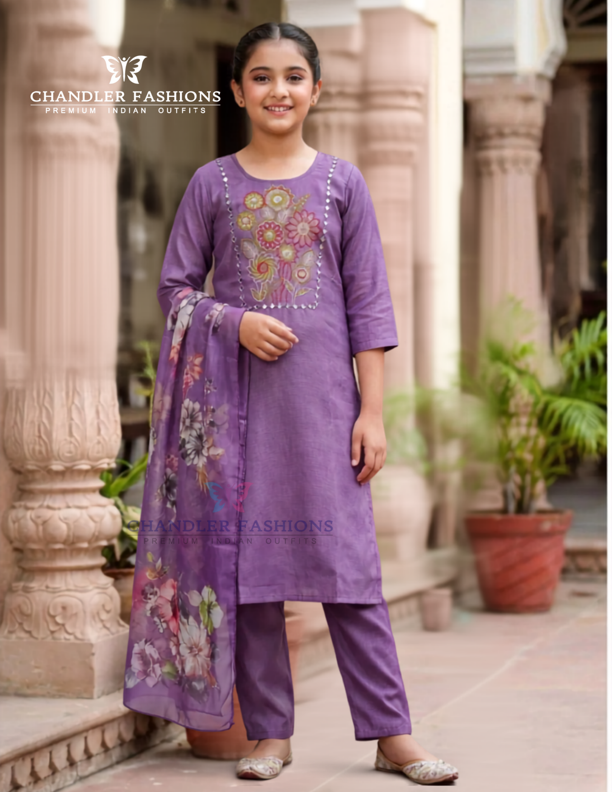 Stunning Purple Color Silk With Embroidery Work Kurti Suits For Women