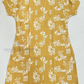 Pretty Sandal Color Cotton Kurti With Printed Work For Girls