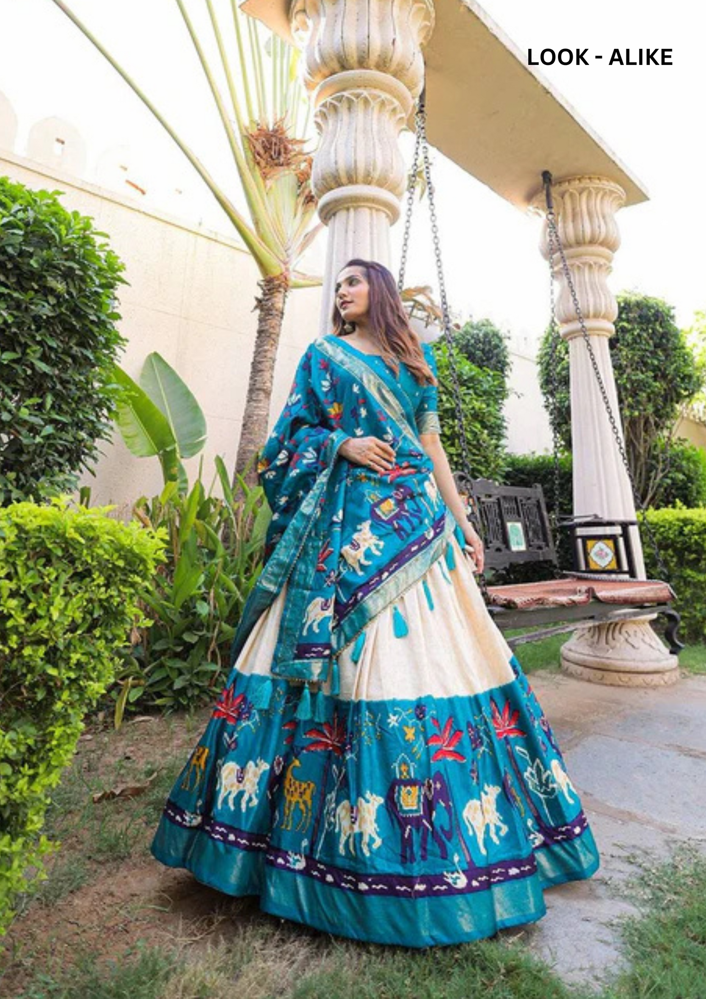 Appealing Sky Blue Colored Chaniya Choli Lehenga With Dupatta Sets For Women