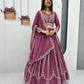 Stunning Light Purple Color Embroidery And Sequins Work Lehenga Choli For Women
