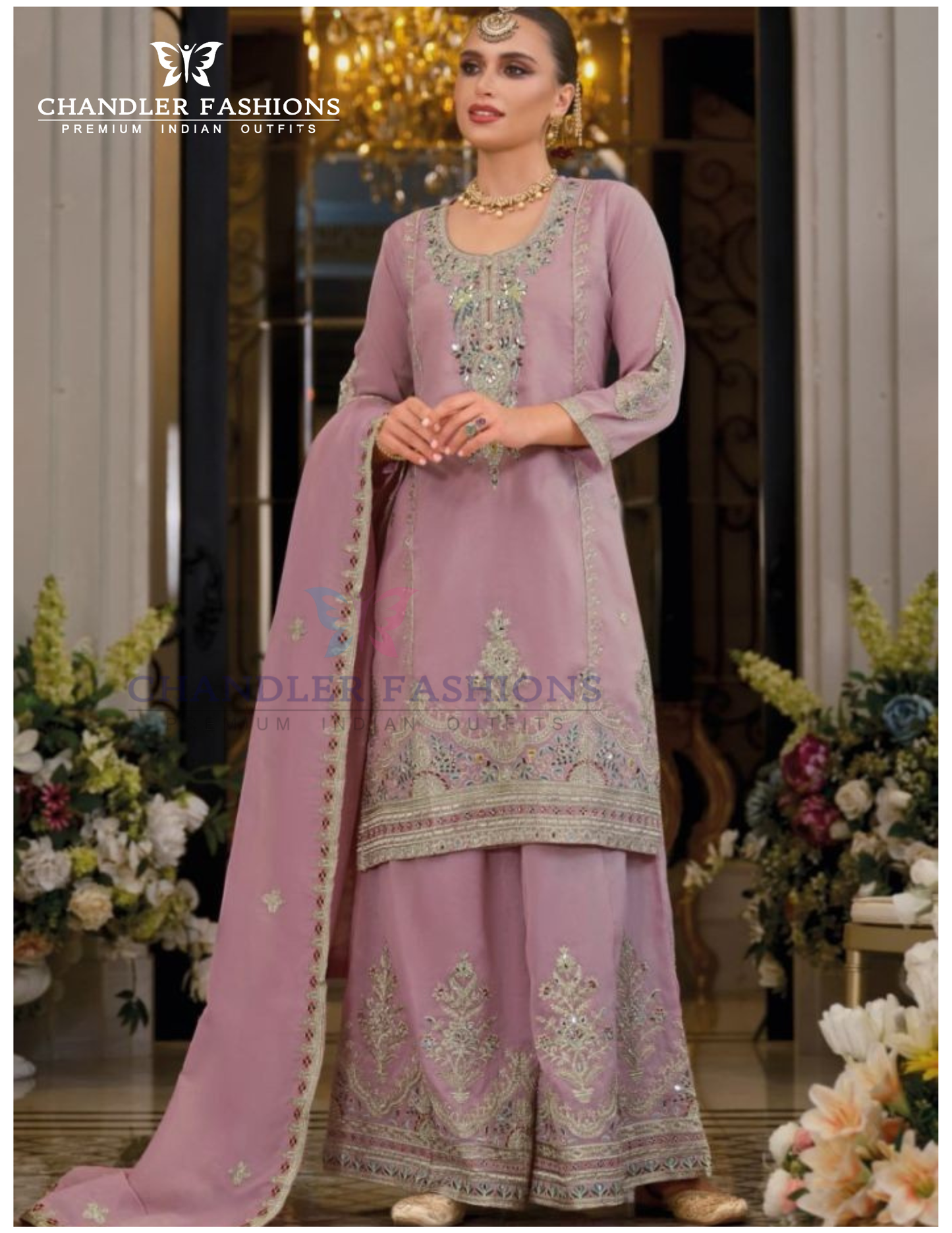 Embroidery Work Kurti With Palazzo Suits Near Me 