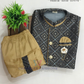 Blue Color Silk Cotton Sherwani Suit With Brooch Pin In USA