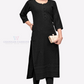 Stunning Black Color Rayon With Embroidery Work Kurti For Women