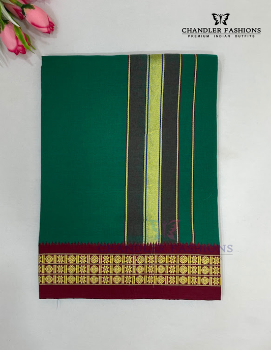 Stunning Green Color Cotton Dhoti For Men