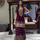 Elegant Wine Heavy Embroidery Sequins Work For Women In USA