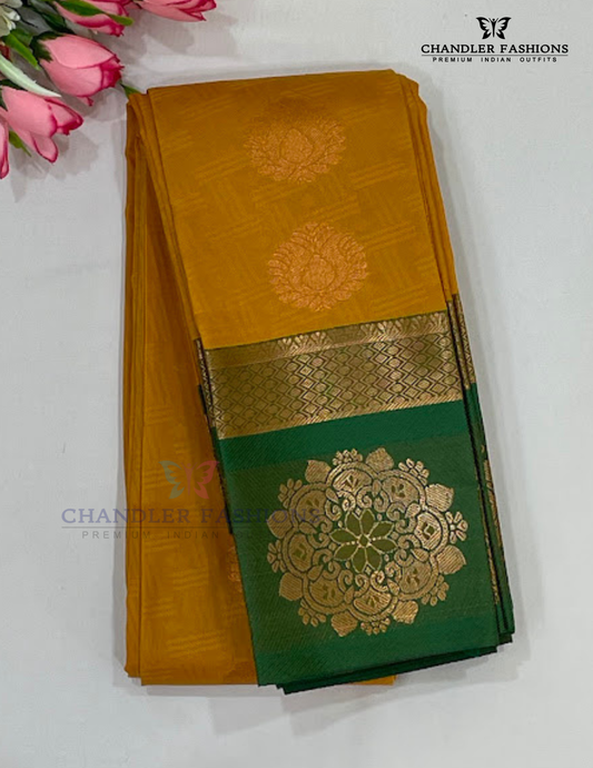 Elegant Yellow Color Art Silk With Zari Work Saree For Women