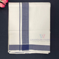 Gorgeous Men's White Color Cotton Dhoti With Blue Border