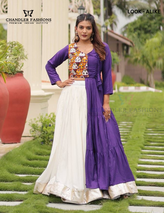 Wonderful Navy Blue Color Pure Cotton Kamthi Work And Mirror Chaniya Choli Sets For Women