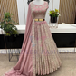 Beautiful Pink Color Heavy Embroidery Sequins Work Wedding Lehenga Choli