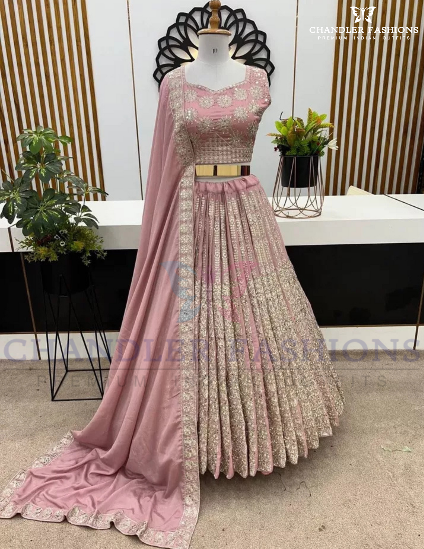 Beautiful Pink Color Heavy Embroidery Sequins Work Wedding Lehenga Choli