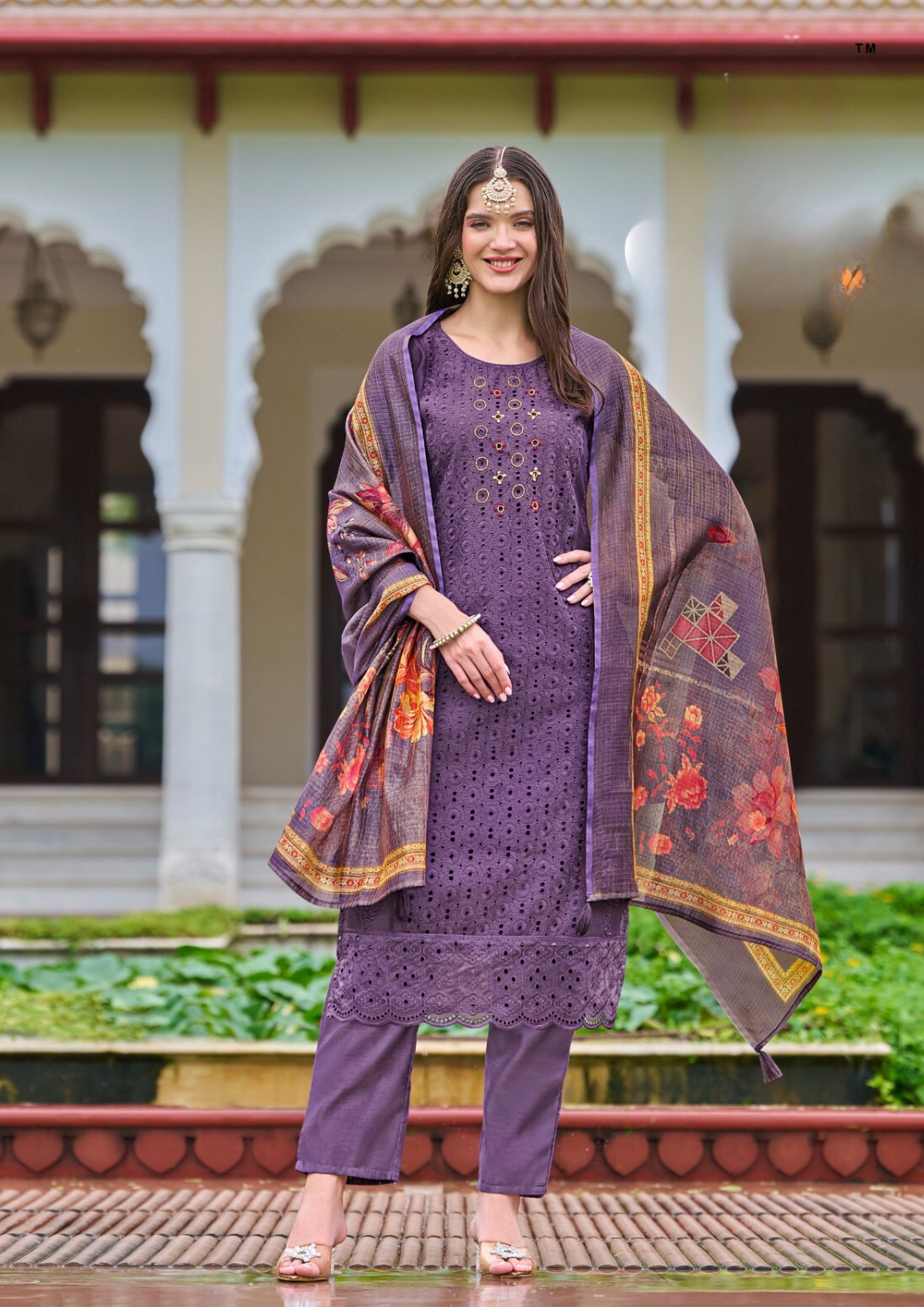 Fabulous Lavendar Color Chanderi Silk Salwar Suits For Women