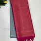Elegant Gray Color Soft Silk Saree With Contrast Rich Pallu For Women