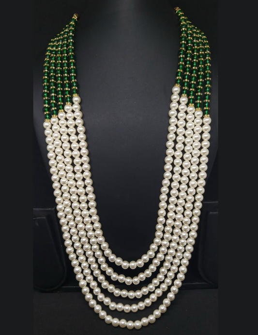 Alluring Green Color Unique Designed Work For Men Mala
