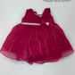 Graceful Dark Pink Color Organza With Stone Work Frock For Girls