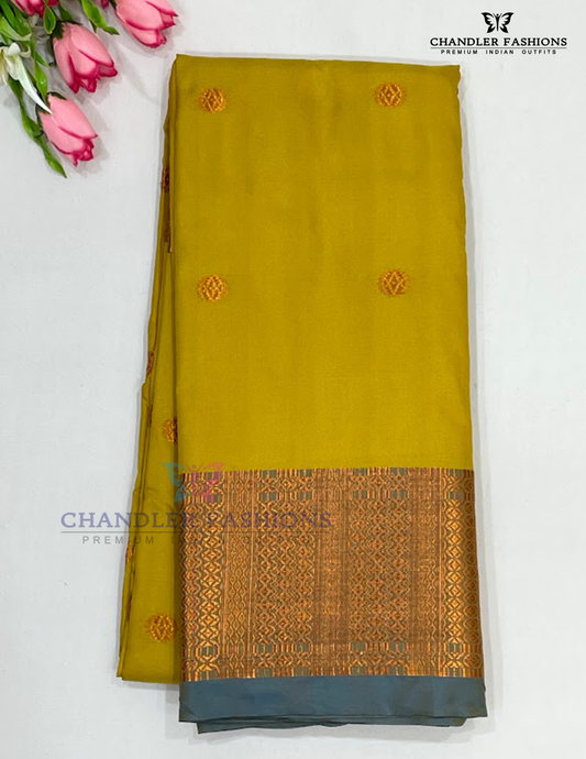 Elegant Yellow Color Soft Silk Saree For Women