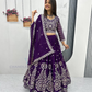 Pleasing Purple Color Georgette Lehenga Choli With Embroidery Work For Women