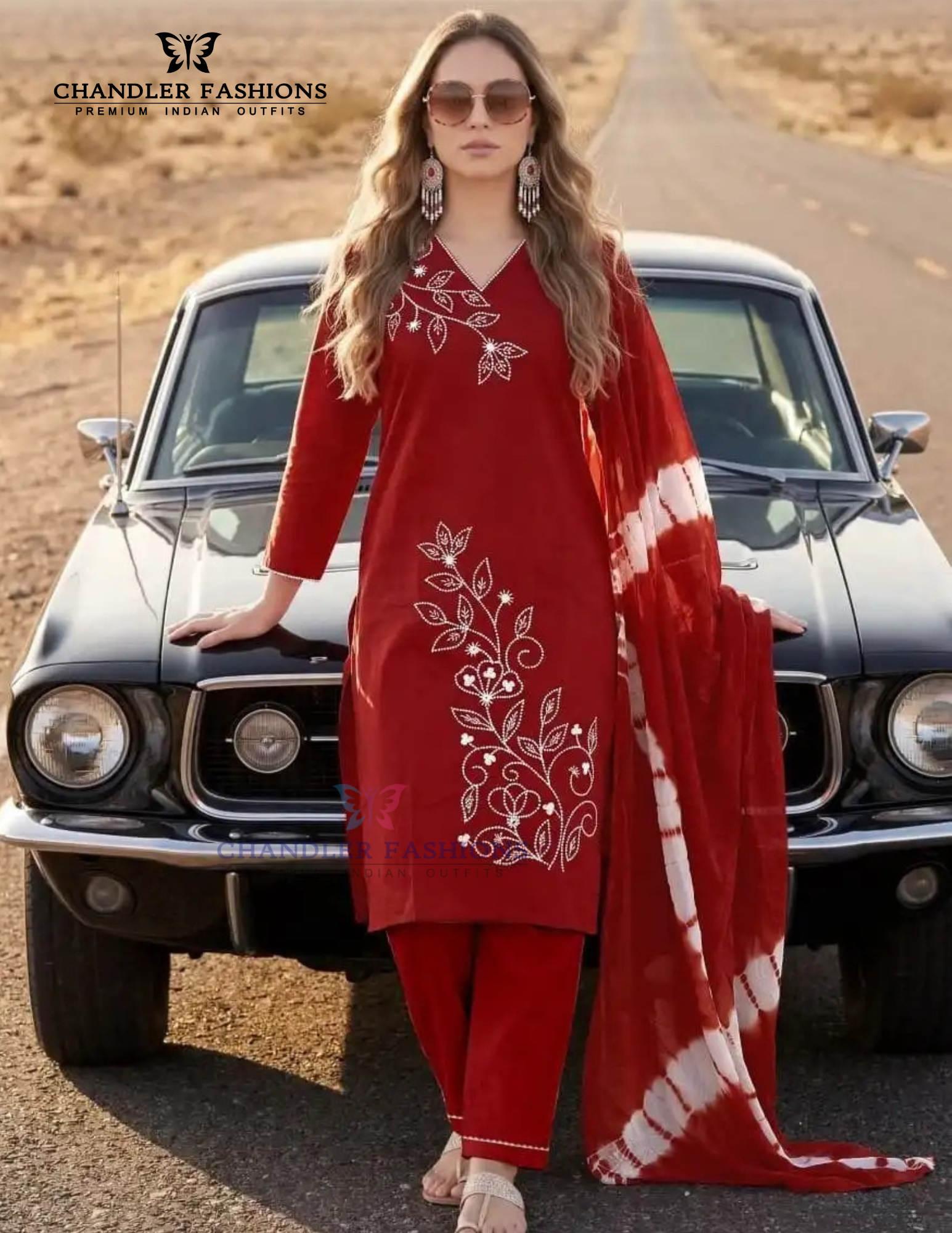 Stunning Maroon Color Cotton With Embroidery Work Salwar Suits For Women