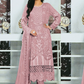 Lovely Pink Color Georgette With Embroidery Work Salwar Suits And Dupatta For Women