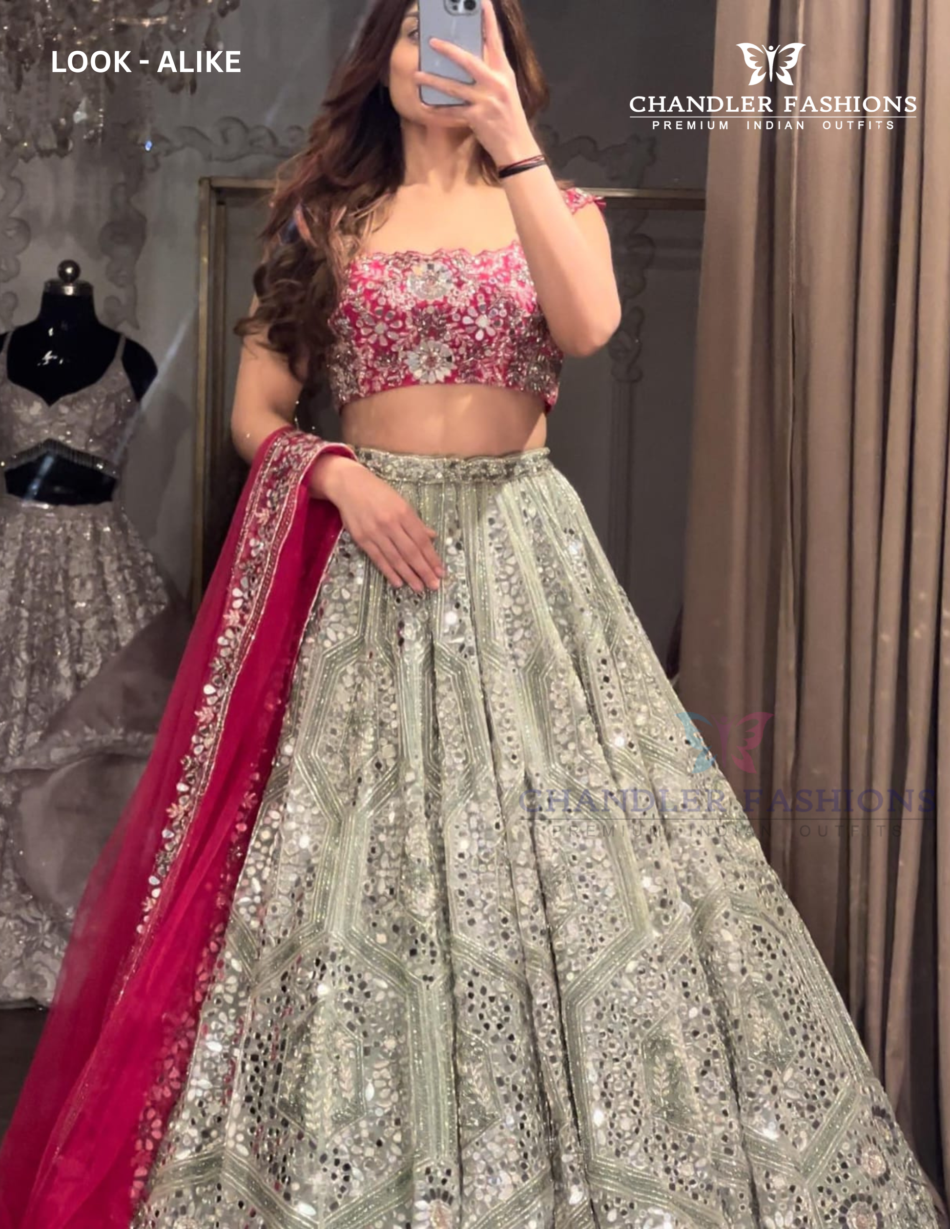 Attractive Pink And Gray Color Georgette Lehenga With Embroidery Work Near Me