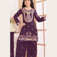 Amazing Purple Color Georgette With Embroidery And Sequins Work Palazzo Suits For Girls