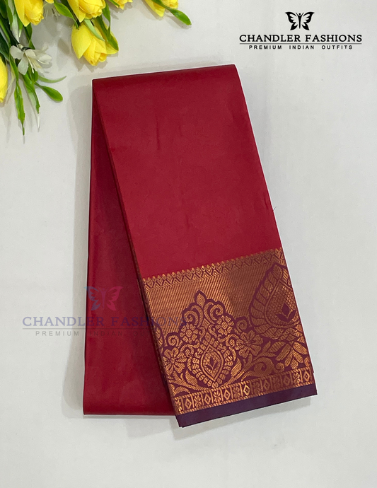 Beautiful Red Color Art Silk Saree With Zari Work For Women