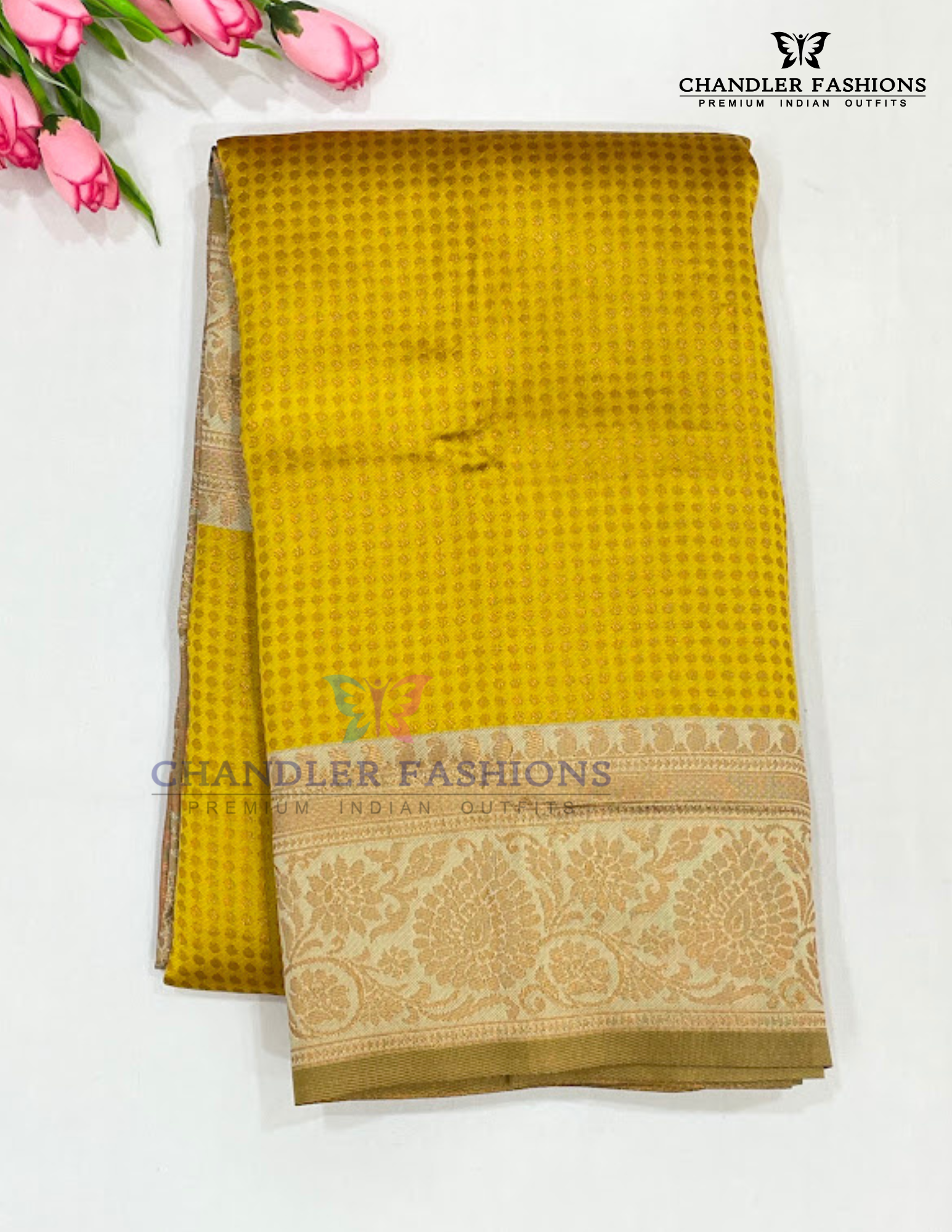 Charming Yellow Color Art Silk Saree With Sandal Color Border For Women