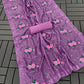 Charming Lavender Color Georgette And Sequins With Thread Work Saree For Women In Yuma