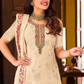 Lovely Cream Color Embroidery Work Sharara Suits Near Me