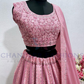 Elegant Onion Pink Color Heavy Faux Georgette Lehenga Choli Near Me