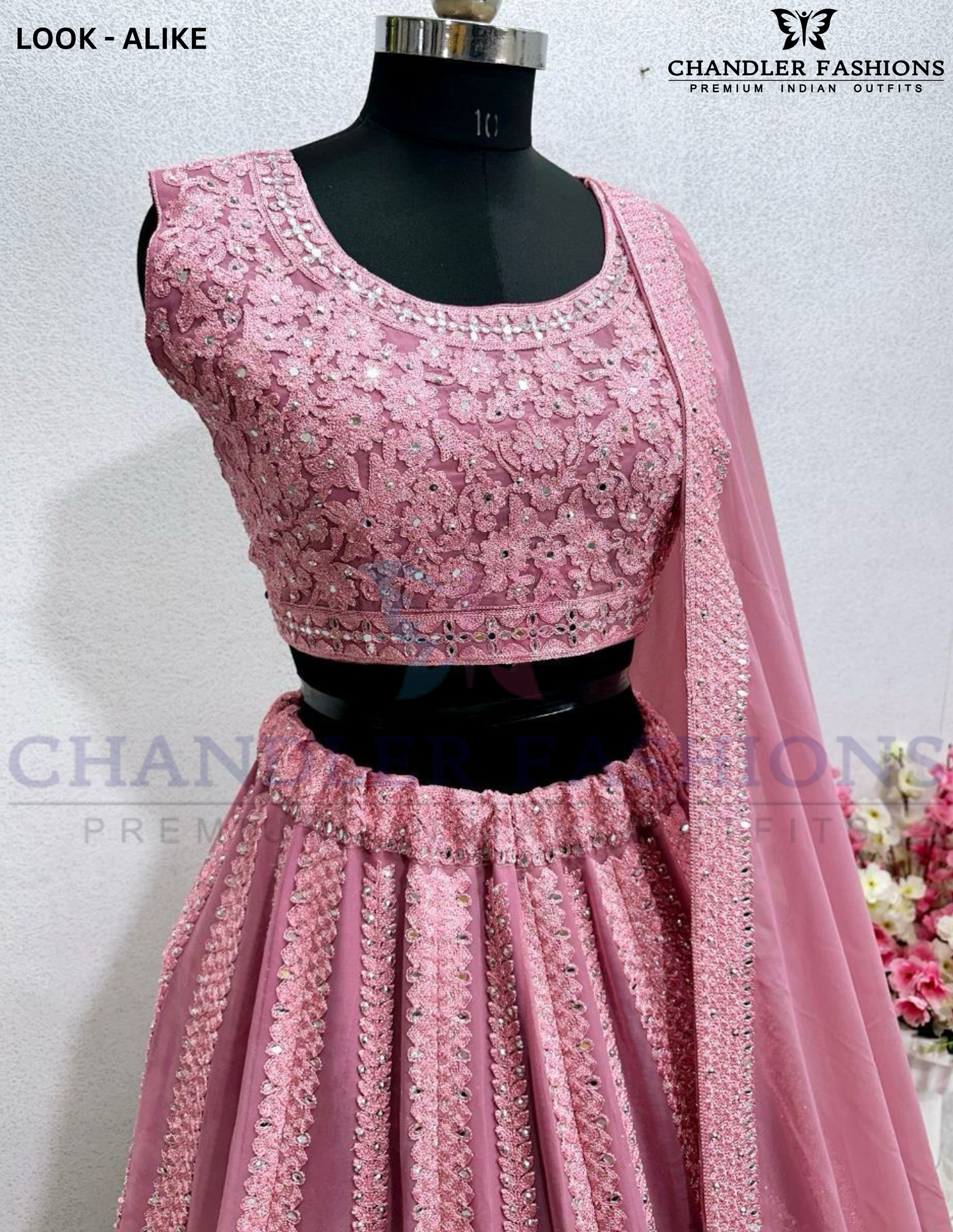 Elegant Onion Pink Color Heavy Faux Georgette Lehenga Choli Near Me
