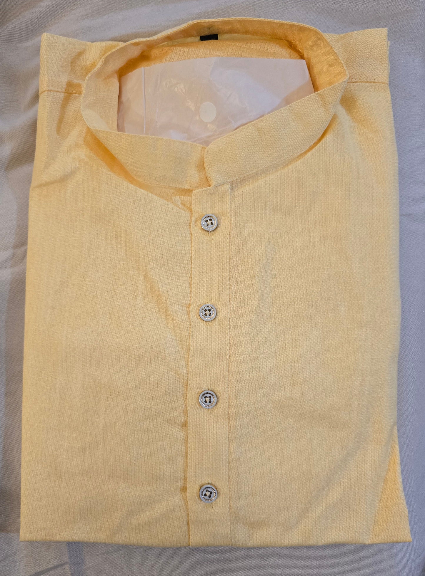 Stunning Light Yellow Color Men's Kurta With Pajama Pant