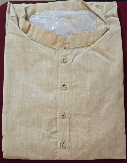 Stunning Light Brown Color Men's Kurta With Pajama Pant