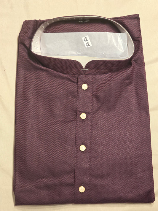 Stunning Grape Color Designer Men's Kurta With Pajama Pant