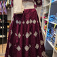 Elegant Burgundy Color Chaniya Choli With Embroidery Work For Women