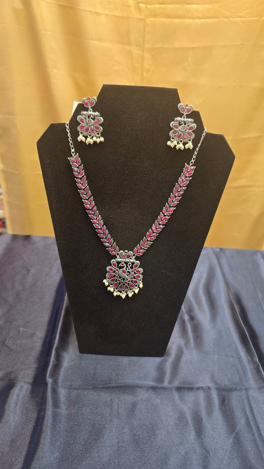 Fabulous Pink Color Necklace Set