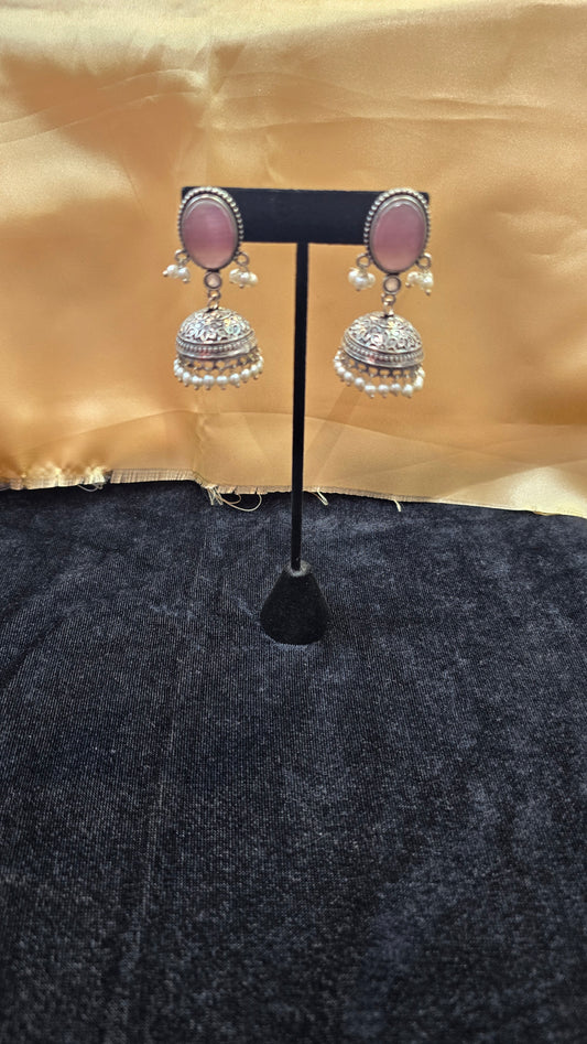 Light Pink Colored Jhumkas